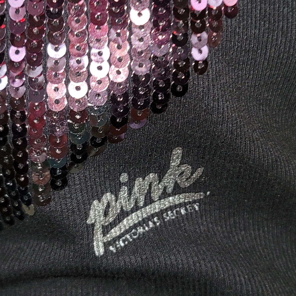 Victoria's Secret Black Fitted Sequin Tank Top - Picture 4 of 5